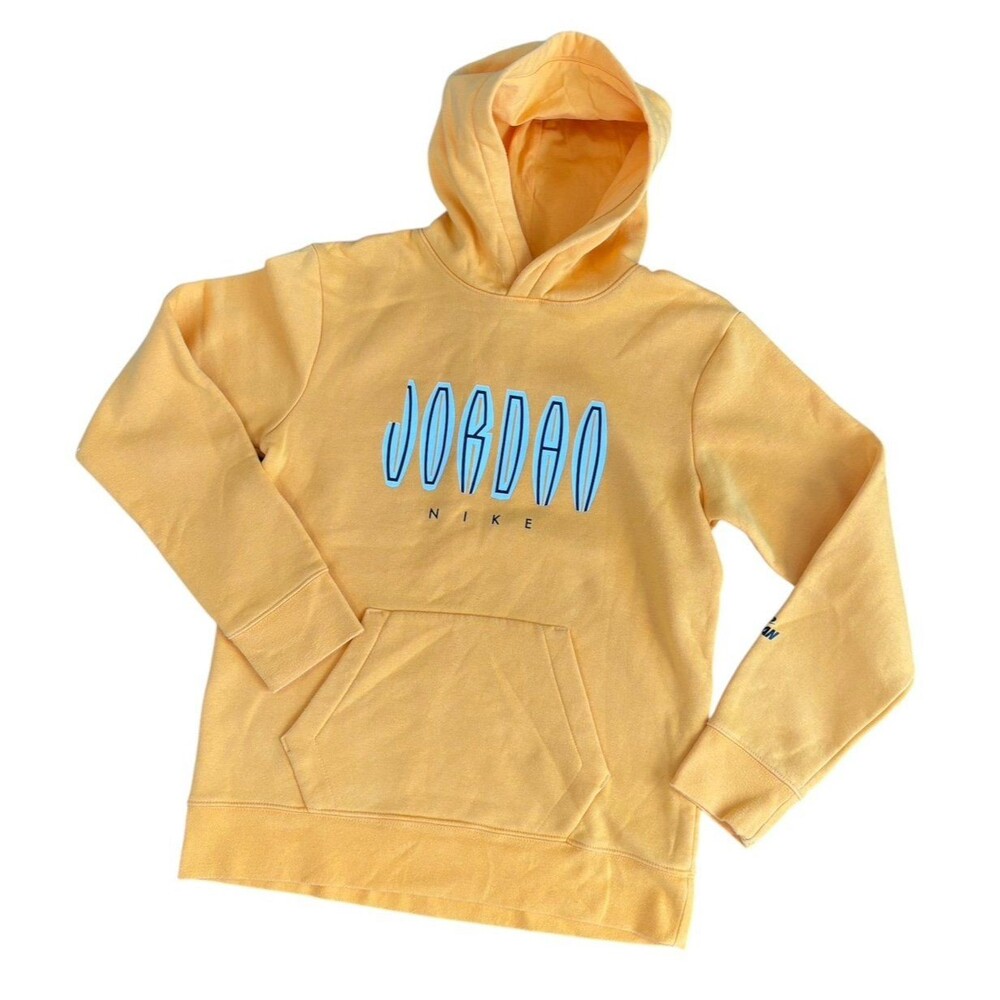 Jordan Hoodie Youth XL Gold Jumpman Nike Pullover Sweatshirt Kangaroo Pocket